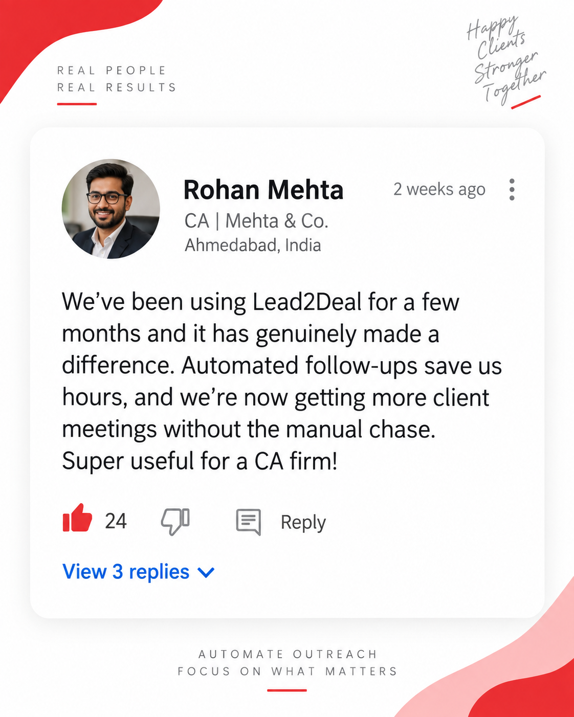 Customer feedback screenshot